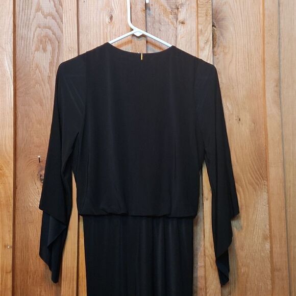 MISA Los Angeles V-Neck Cocktail Party Formal Sheath Mini Dress, Small, Black - Picture 5 of 11